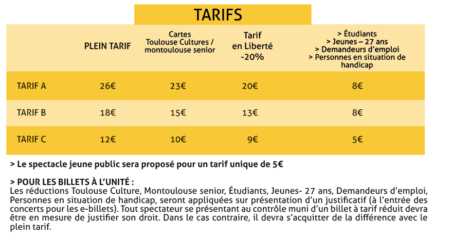 tarif unite